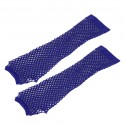 Fishnet Mesh Gloves - Long - Dark Blue