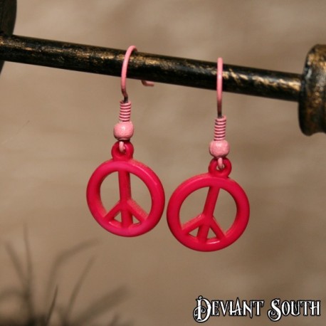Deviant South Peace Earrings - Dark Pink