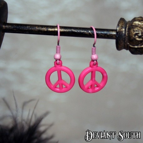 Deviant South Peace Earrings - Pink