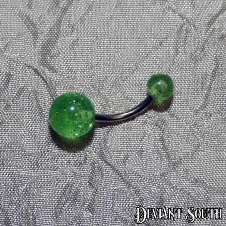 Acrylic Belly Ring - Glitter Green