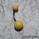 Acrylic Belly Ring - Opaque Yellow