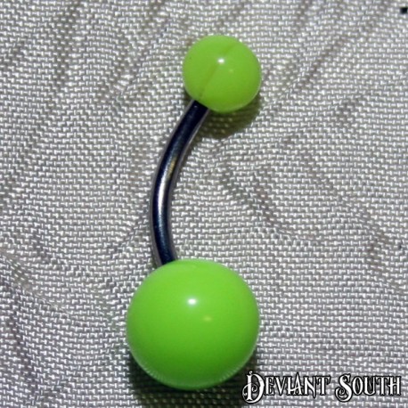 Acrylic Belly Ring - Opaque Lime Green