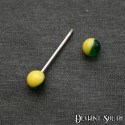 Tongue Straight Barbell - Green & Yellow