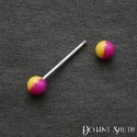 Tongue Straight Barbell - Purple & Yellow
