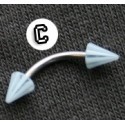 Curved Barbell - Spikes - Blue & White