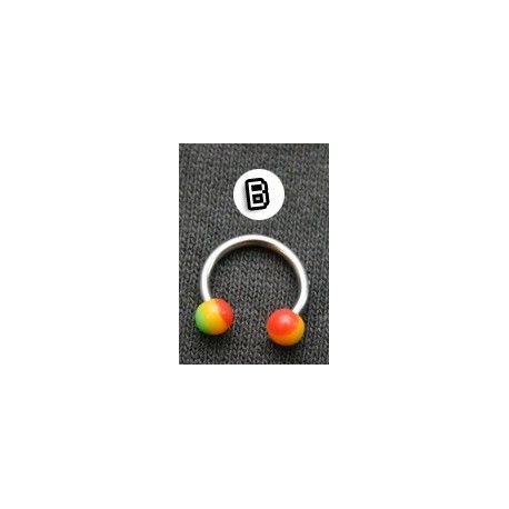 Circular Micro Barbell - Balls - Red, Yellow & Green
