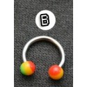 Circular Micro Barbell - Balls - Red, Yellow & Green