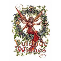 Yuletide 'Christmas' Wiccan Pagan Greeting Card - Yuletide Wishes Mistletoe Fairy