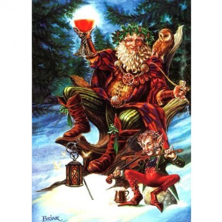 Yuletide 'Christmas' Wiccan Pagan Greeting Card - Festive Druid