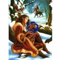 Yuletide 'Christmas' Wiccan Pagan Greeting Card - Scrying the New Year
