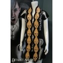Skull Scarf Tan & Brown with Brown Trim